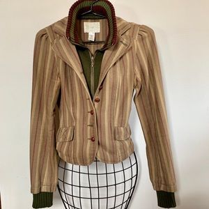 🔥 3 for $15 striped jacket mock zip sweater